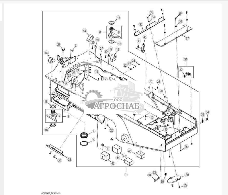 Рама двигателя (прямой привод) (мосты 1400) 